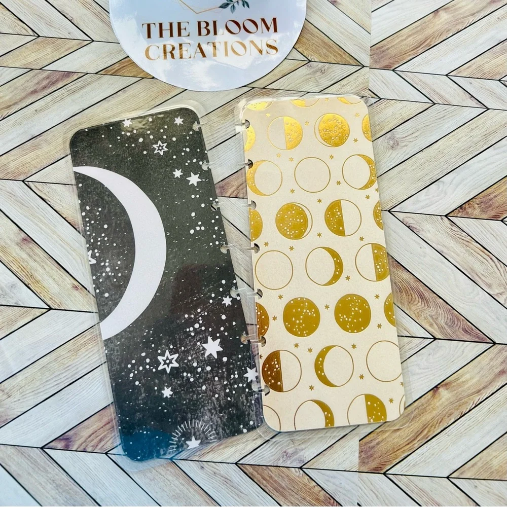 Happy planner skinny mini size weekly layout moon phases constellations stars